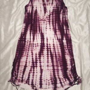 New Lane Bryant women's sleeveless burgundy tie-dye dress size14/16 rayon/spand